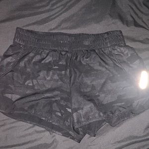 Black camo reflective shorts
